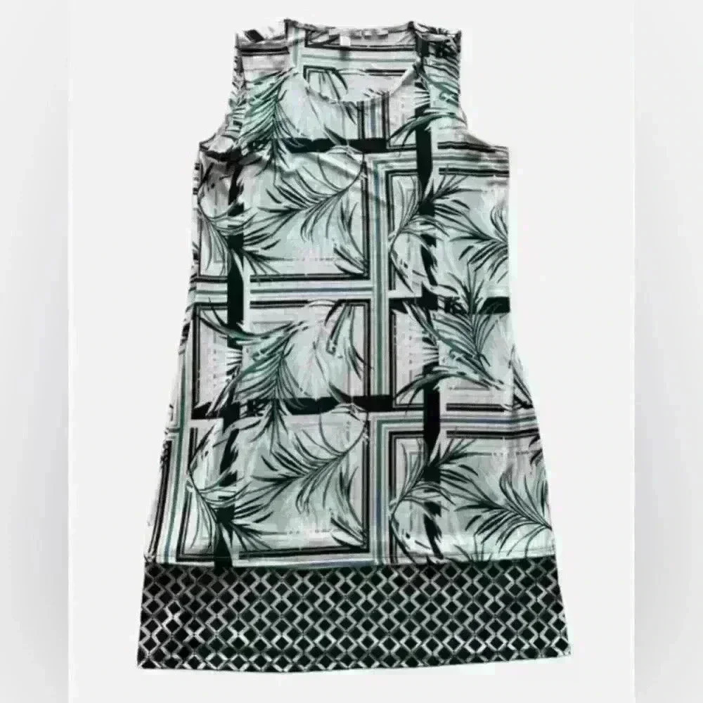 Dana Buchman Travel Anywhere Midi Dress Size M Sleeveless Stretch Lightweight